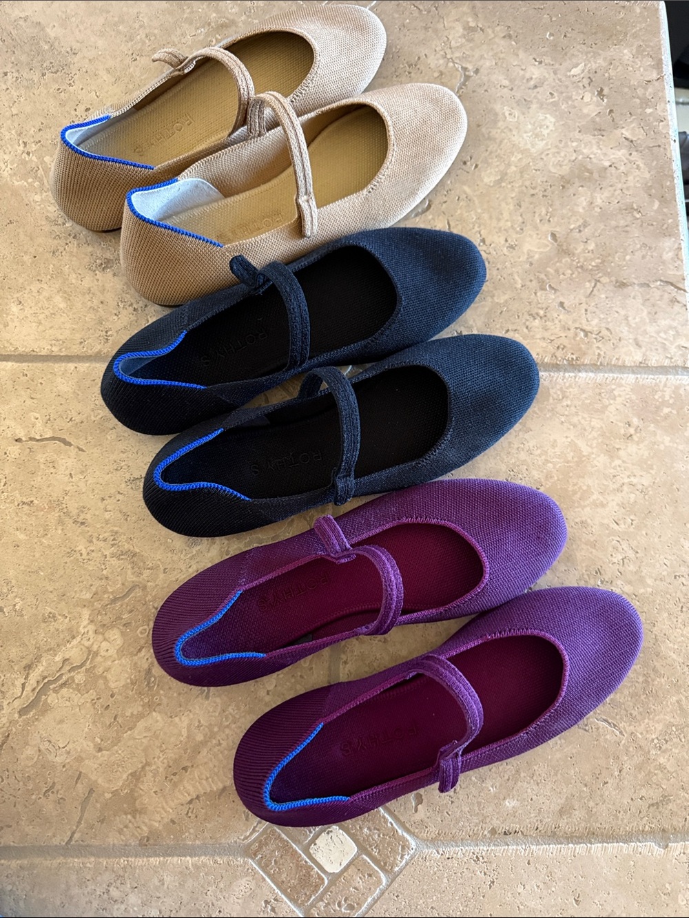 Set of three Rothy’s Mary Jane flats 8.5